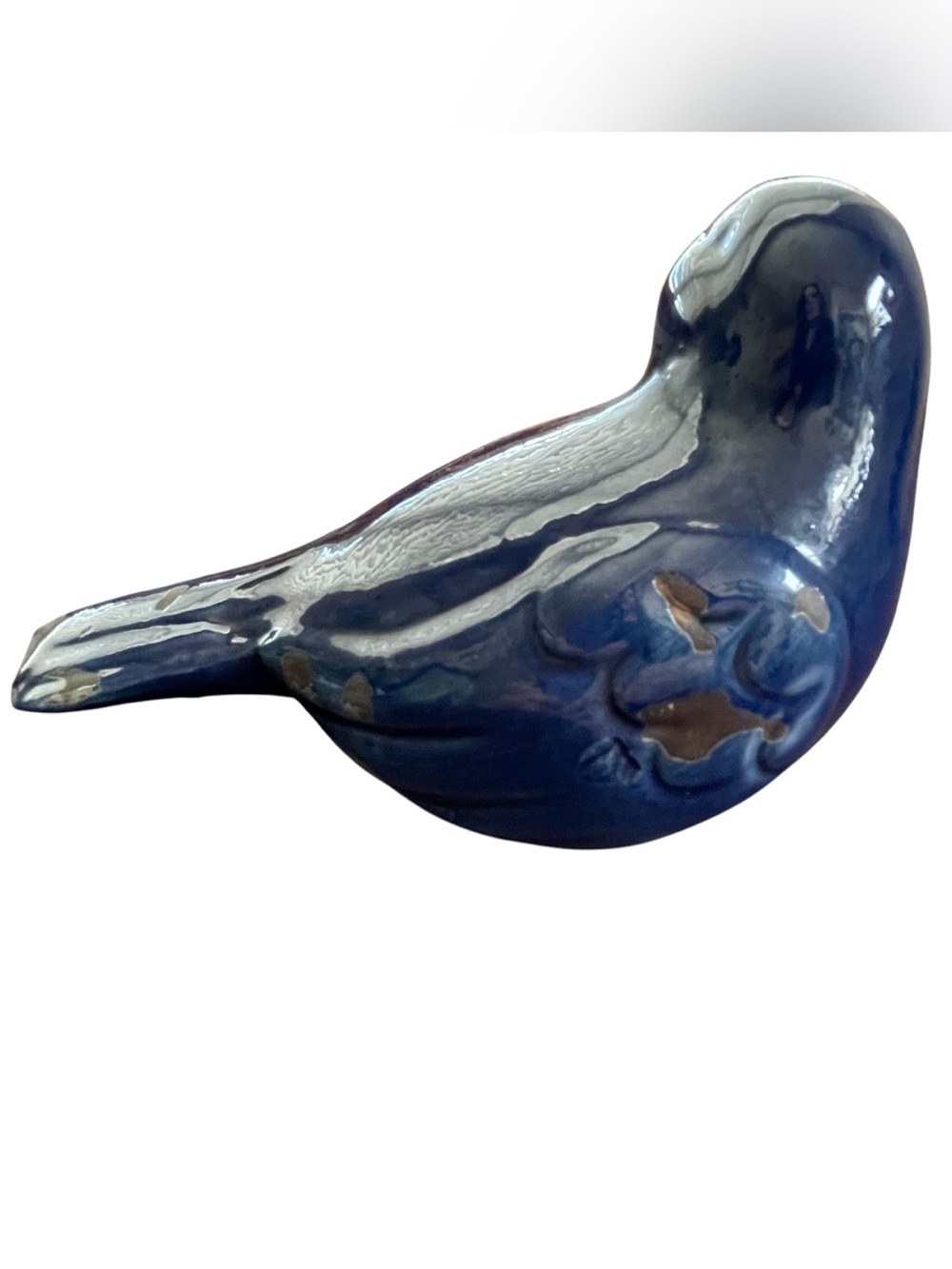 Blue Ceramic Bird Figurine - Picture 1 of 8